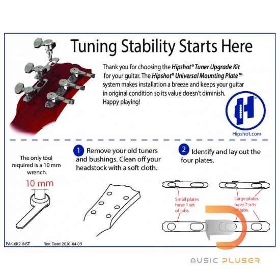 Hipshot 6 In Line Closed GripLock Locking Tuner Upgrade Kit (Staggered - Foto 8